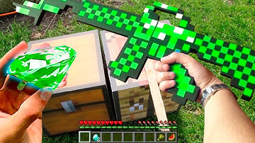 Minecraft in Real Life POV EMERALD CRAFTING TABLE  Realistic Texture Pack RTX 8k