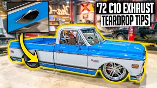 Ls Swapped C10 Bedside Teardrop Exhaust Tip - Supercharged Bagged Chevy Ep 10
