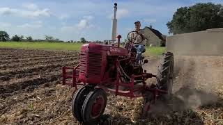 Plowing with middle busters on a Farmall Super C (2023)