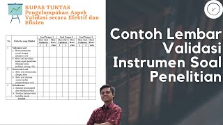 CONTOH FORMAT LEMBAR VALIDASI SOAL PENELITIAN YANG EFEKTIF DAN EFISIEN