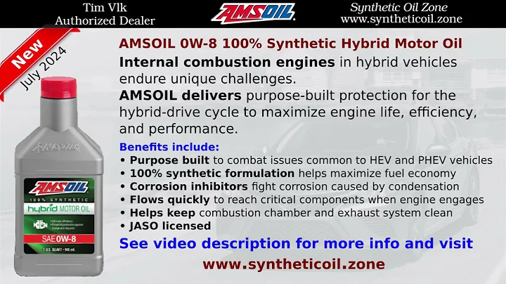 Introducing AMSOIL 0W-8 100% Synthetic Hybrid Motor Oil #amsoil #toyota #corolla