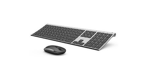 Vssoplor 2.4GHz Rechargeable Compact Whisper-Quiet Full-Size Keyboard and Mouse Combo