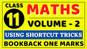 11th Maths Volume 2 Book back One Mark Using Shortcut Tricks | 11th Maths 1 Mark Easy Trick