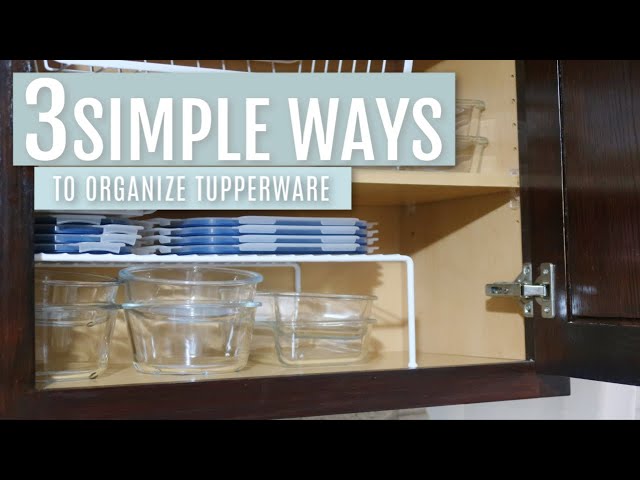 Easy Way to Organize Tupperware in Cabinets  Stockage tupperware, Organiser  tupperware, Astuce rangement