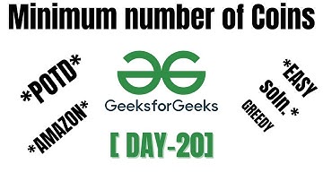 Minimum number of Coins | gfg potd | easy solution | greedy