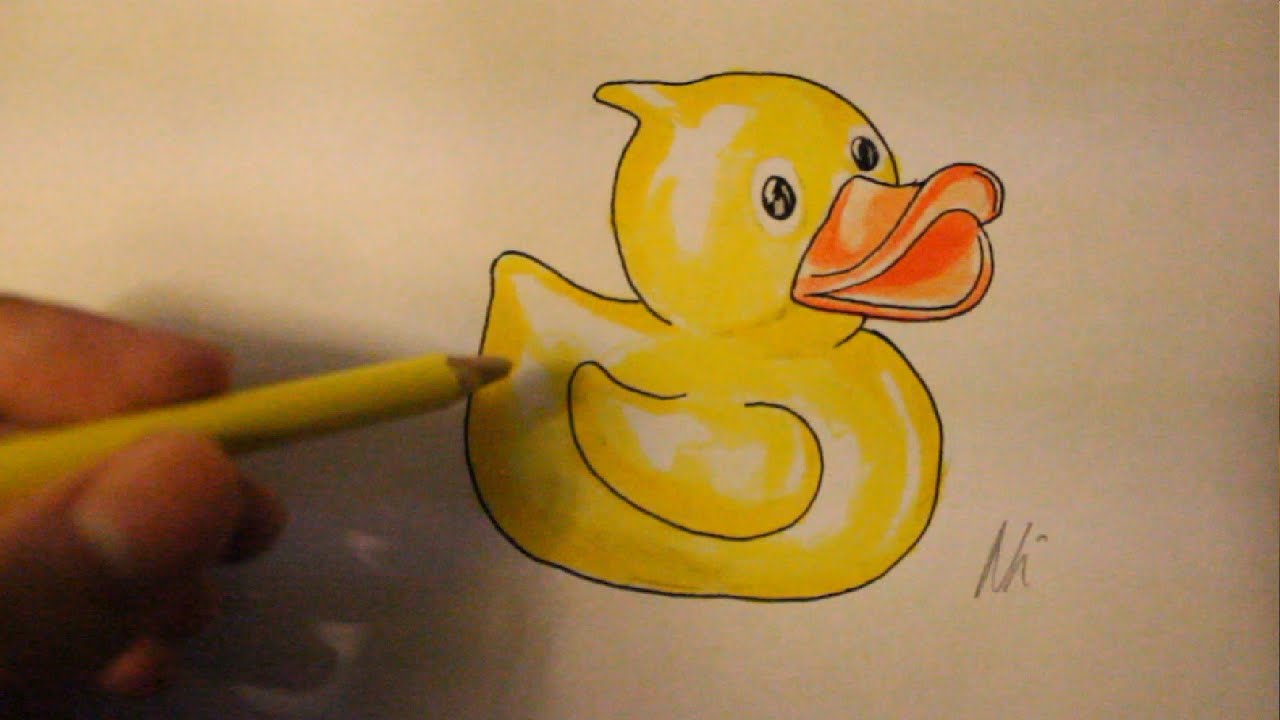 Easy Things To Draw For Beginners-How To Draw Rubber Duck - YouTube