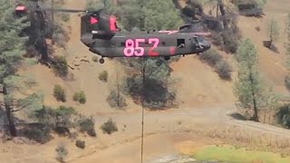 Action footage from the california army national guard shows ch-47
chinooks stockton dropping water on wildfires near redding. (have you
subscribed to t...