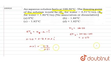 An aqueous solution boils at `100.50^(@)C`.The freezing point of the solution would be `(