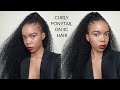 R20/$1.37 SLEEK HIGH CURLY PONYTAIL ON SHORT 4C HAIR| BRAIDING HAIR|SOUTH AFRICAN YOUTUBER