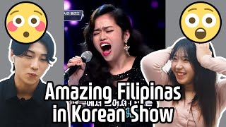 Amazing Filipinas in Korean Show | How all Filipinos sing so well?! | Korean Reaction