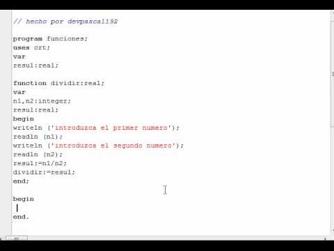 Programación en Pascal - Funciones - YouTube