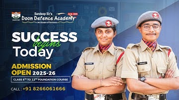 Best NDA Foundation Course in Dehradun | Class 8-12 | Limited Seats | Register for 2025-26 Batch