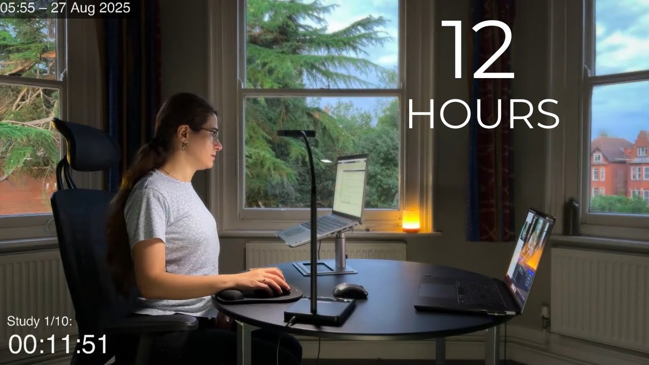 12-Hour LIVE Study With Me π | Cozy UK Ambience | Custom Pomodoro Timer ...