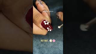 Easy maroon nail art 💅 Beginner friendly nail design tutorial ✨ #nailart #simplenails #nailideas