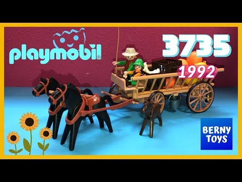 Playmobil GRANJA ☀️ ESPAÑOL 🇪🇸 3735 (1992) Carreta Rural 🐷 Rural Trailer - videos de juguetes -