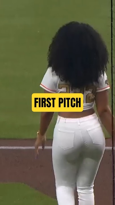Megan Thee STALLION Throws First Pitch at Houston Astros Opening Day #baseball - YouTube