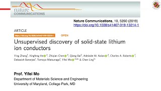 Machine learning discovers new materials for solid-state battery. Nat Commun 10, 5260 (2019)