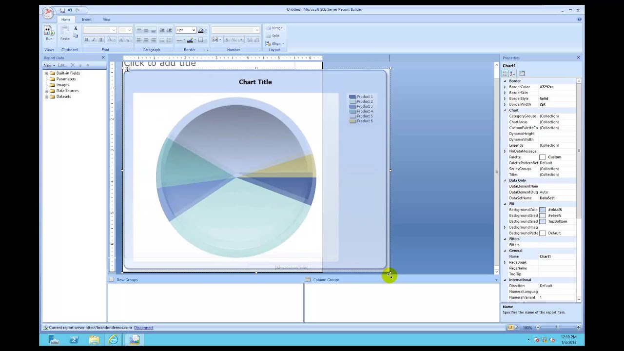 Report Builder Pie Chart