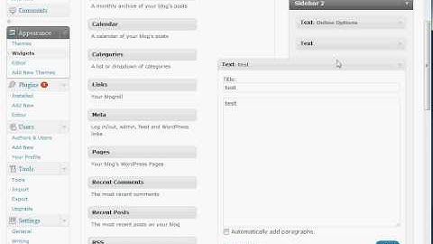 Adding a widget to the sidebar in Wordpress