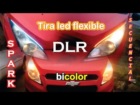 Tira LED DRL secuencial instalación a spark/beat de forma facil y barata  sin abrir faro en español 