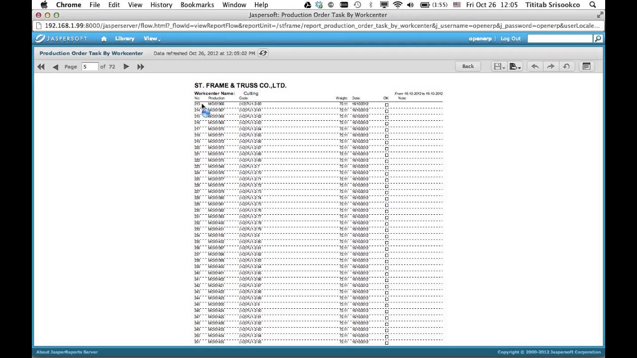 Call Report in Jasper Server by OpenERP - YouTube
