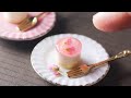 (There are subtitles)桜のレアチーズケーキのミニチュアを樹脂粘土とレジンで作りました　How to make miniature food.