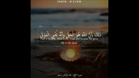 حالات واتس من سوره الحج♥ للقارئ عبد الرحمن مسعد✨