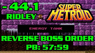 Super Metroid - Reverse Boss Order PB: 57:59