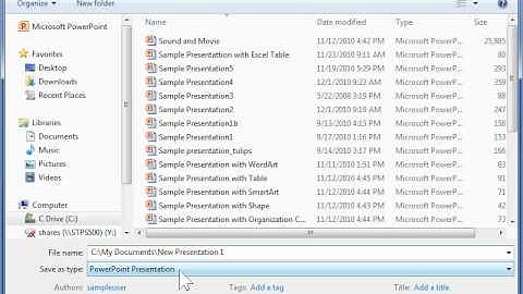 PowerPoint 2010 Name and Save a Presentation