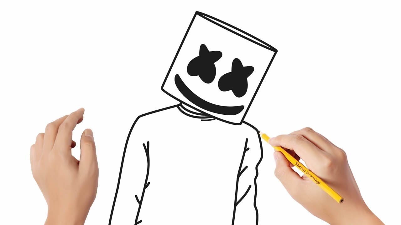 How To Draw Marshmello Easy Drawings