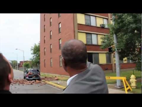 Lincoln Building Wall Collapse Crushes Car