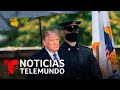 Donald Trump reaparece en público y sin mascarilla por el Día de los Veteranos | Noticias Telemundo