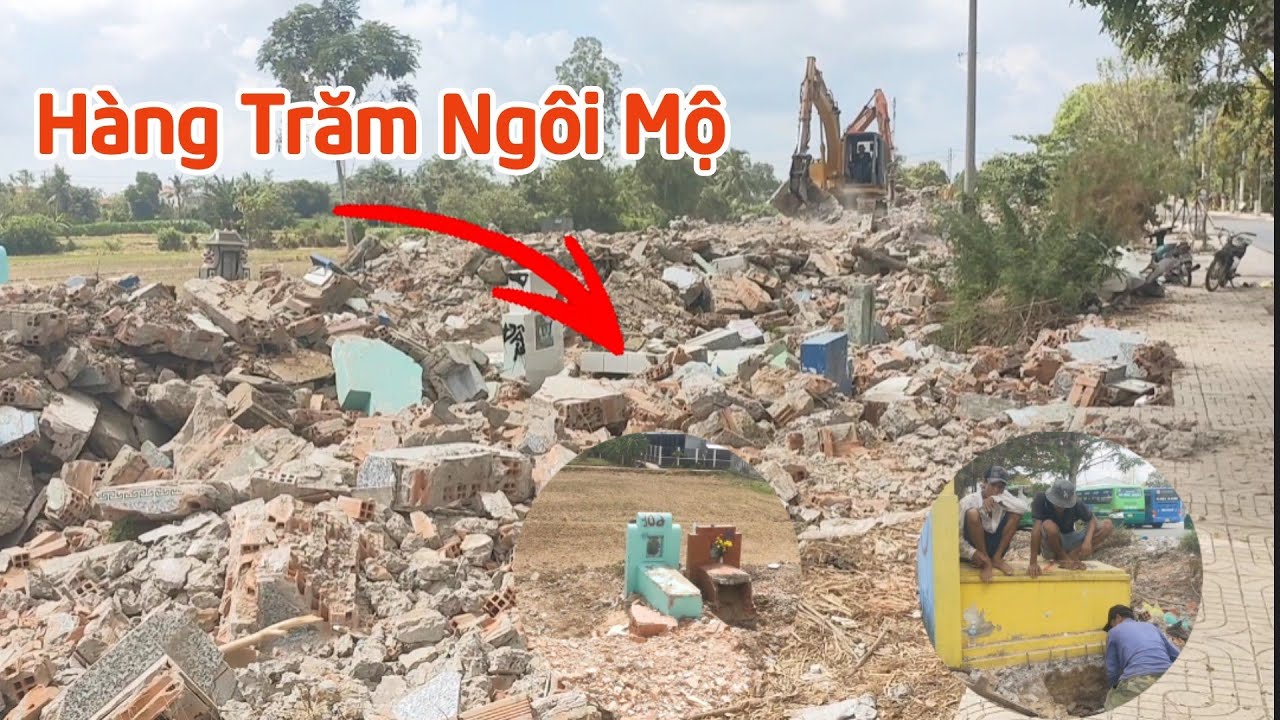 Không thể tin nổi! Cảnh phá mộ hàng loạt tại bến xe Gò Công khiến người dân bàng hoàng