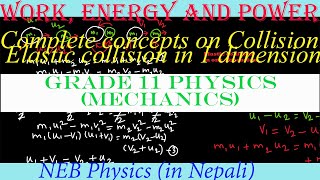 Elastic collision in 1 dimension | Concepts and derivation | Class 11 NEB | Nepali