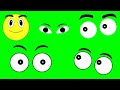 #Green_Screen #Cartoon eyes #Chroma_key #Animated eyes and smiley emoji