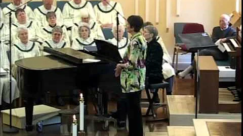 Deb Braun sings at Dick Braun Memorial Service