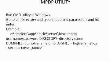 Importing Data by using IMPDP utility in Oracle.