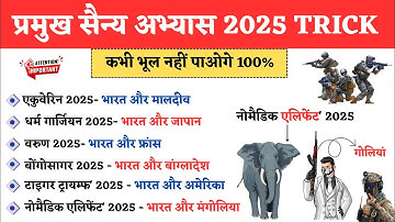 Gk Trick: युद्ध अभ्यास 2025 Trick | Military Exercise 2025 Current Affairs | Sainya Yudh Abhyas 2025
