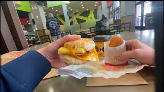 McDonald’s - Bacon 🥓 Egg 🍳 and cheese 🧀 Biscuit, With Hasbrows and a coffee ☕️ in Hollywood POV