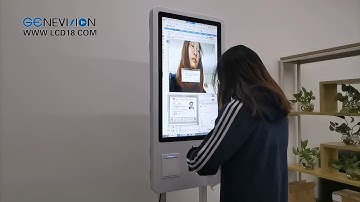 32" Airport ID Card Reader Web Camera LCD Touch Screen Self Service Kiosk