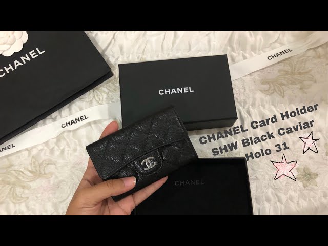 Chanel Flap Quilted Caviar Wallet in Black color