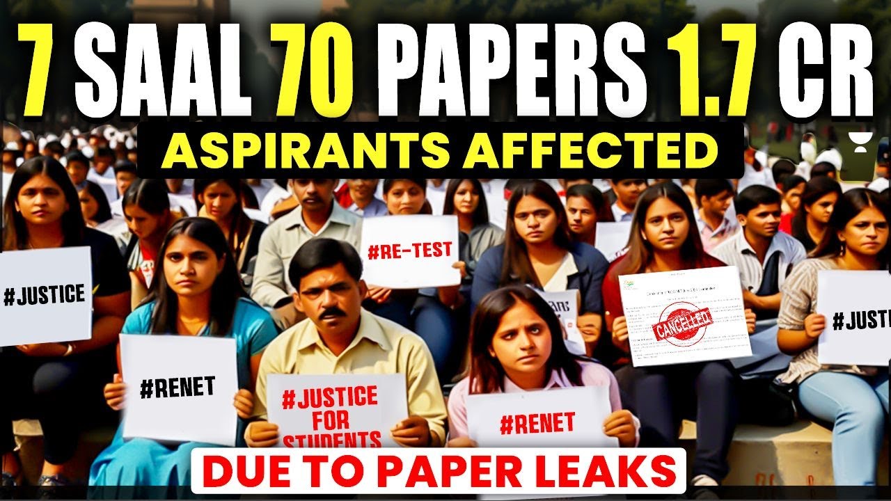 7 Years 70 Paper 1.7Cr Aspirants Affected due to Paper Leaks | Must Watch | UGC NET Exam Cancelled