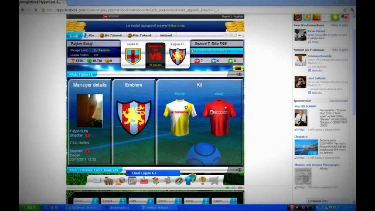 HOW TO USE CHEAT ENGINE 6.1 FOR BE A FOOTBALL YouTube