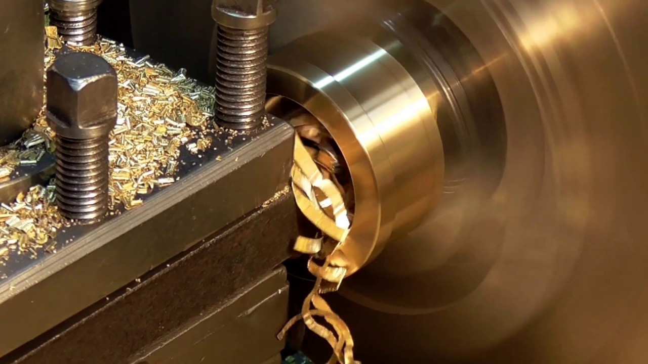 Turning processing of bronze Making of bushings YouTube