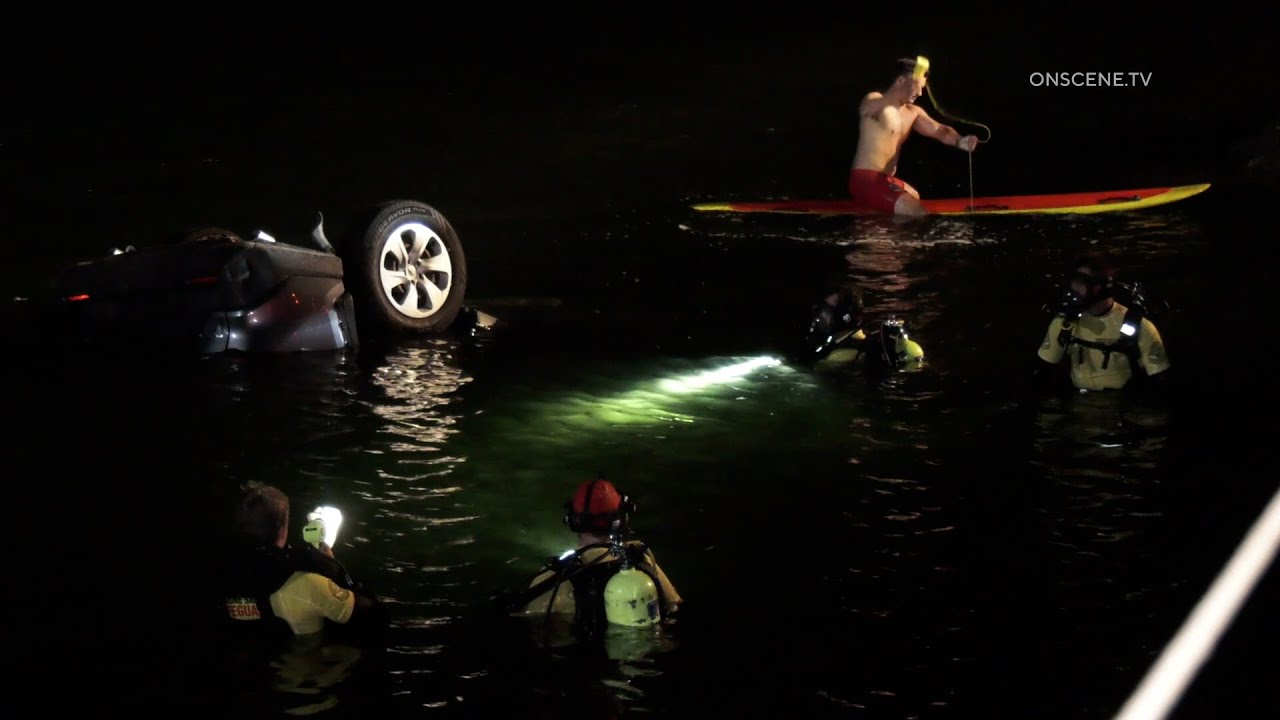 Dramatic Water Rescue Dramatic Water Rescue: Car Overturned in Bolsa Chica Wetlands - YouTube