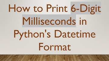 How to Print 6-Digit Milliseconds in Python