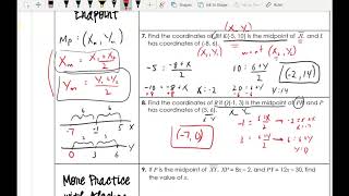 Geometry Distance and Midpoint part 2