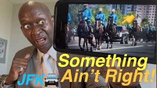 IS THIS A FUNERAL PROCE TRUMP HORSE ESCORT WHILE RIDING IN THE BEAST TURKEY TIFFANY BLUE
