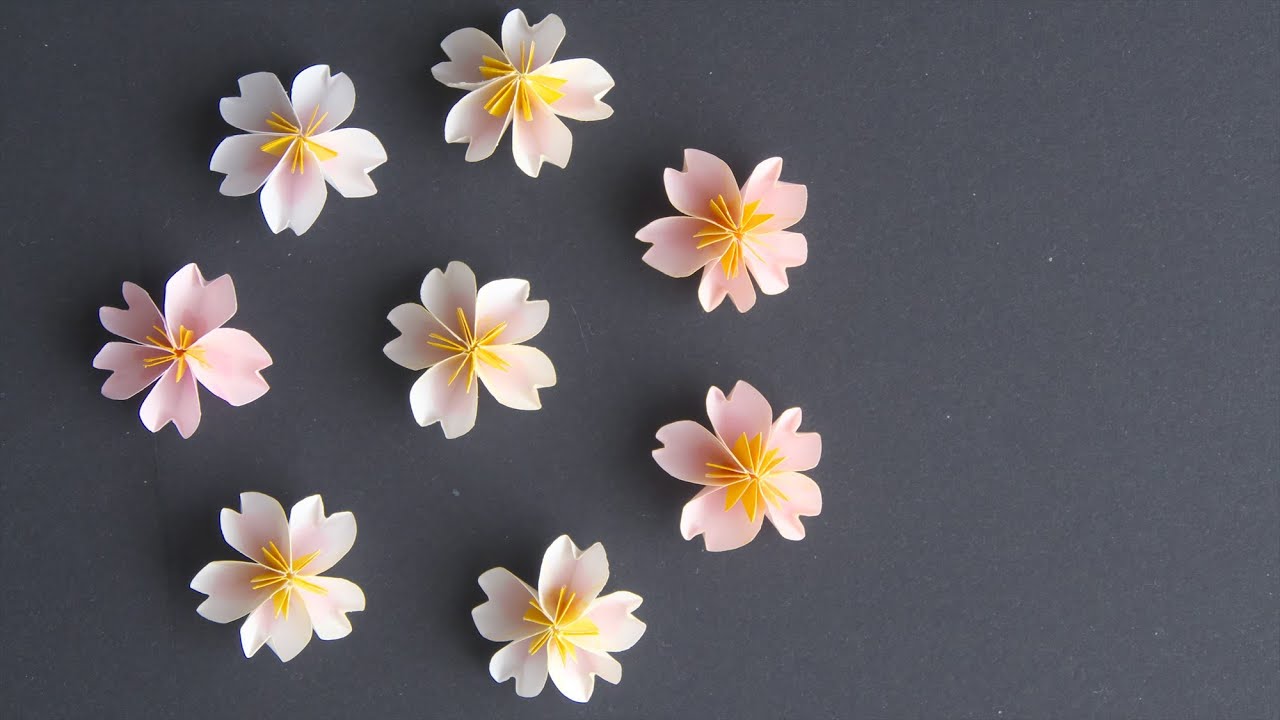 簡単 クラフトパンチで作る桜の花の作り方 Diy How To Make Paper Cherry Blossom Youtube