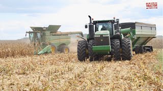 Opening Up a Corn Field with JOHN DEERE Combines & Tractors